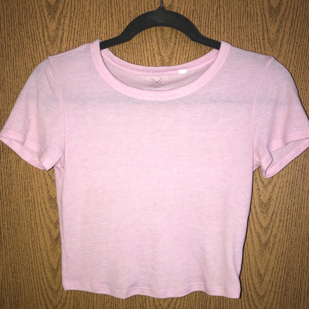 PacSun Basics Pink Crop Top T-Shirt EUC